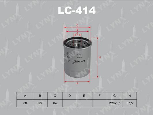 LYNXauto LC-414 - Eļļas filtrs autodraugiem.lv
