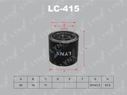 LYNXauto LC-415 - Eļļas filtrs autodraugiem.lv