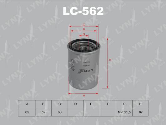 LYNXauto LC-562 - Eļļas filtrs autodraugiem.lv