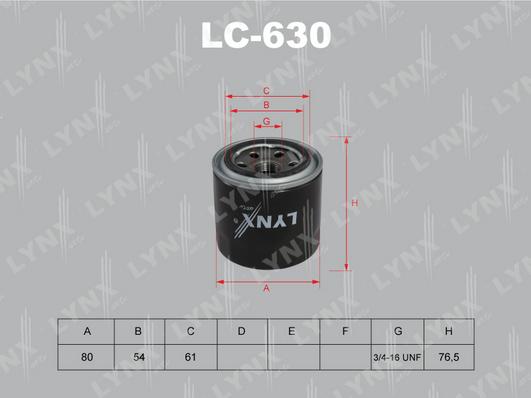 LYNXauto LC-630 - Eļļas filtrs autodraugiem.lv