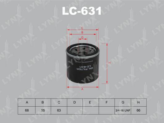 LYNXauto LC-631 - Eļļas filtrs autodraugiem.lv