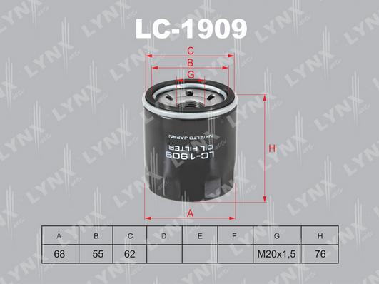 LYNXauto LC-1909 - Eļļas filtrs autodraugiem.lv