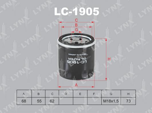LYNXauto LC-1905 - Eļļas filtrs autodraugiem.lv