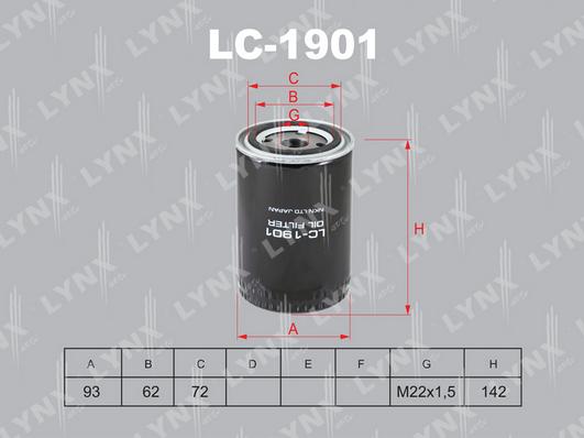 LYNXauto LC-1901 - Eļļas filtrs autodraugiem.lv