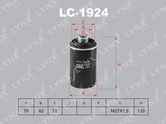 LYNXauto LC-1924 - Eļļas filtrs autodraugiem.lv
