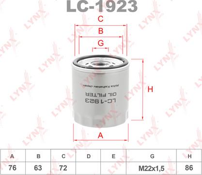 LYNXauto LC-1923 - Eļļas filtrs autodraugiem.lv