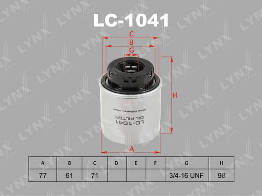 LYNXauto LC-1041 - Eļļas filtrs autodraugiem.lv