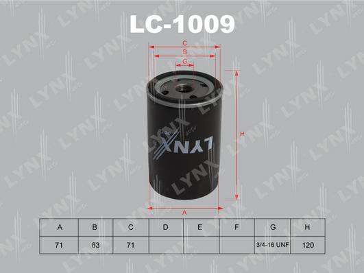 LYNXauto LC-1009 - Eļļas filtrs autodraugiem.lv