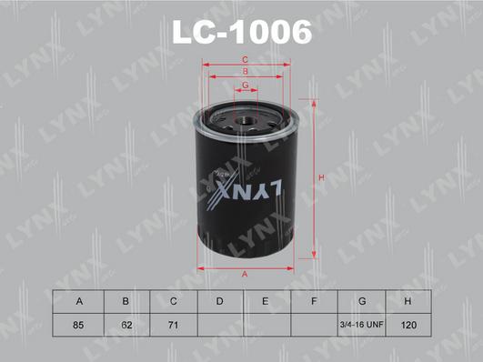 LYNXauto LC-1006 - Eļļas filtrs autodraugiem.lv