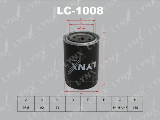 LYNXauto LC-1008 - Eļļas filtrs autodraugiem.lv