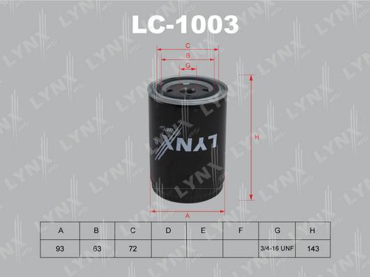 LYNXauto LC-1003 - Eļļas filtrs autodraugiem.lv