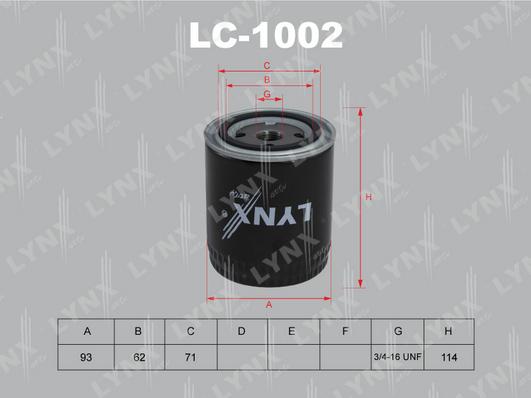 LYNXauto LC-1002 - Eļļas filtrs autodraugiem.lv