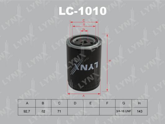 LYNXauto LC-1010 - Eļļas filtrs autodraugiem.lv