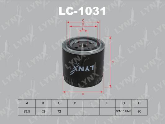 LYNXauto LC-1031 - Eļļas filtrs autodraugiem.lv