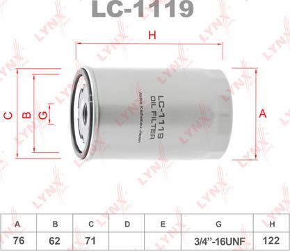 LYNXauto LC-1119 - Eļļas filtrs autodraugiem.lv