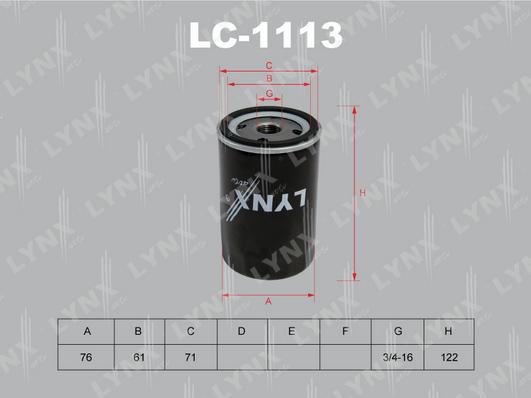 LYNXauto LC-1113 - Eļļas filtrs autodraugiem.lv