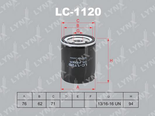 LYNXauto LC-1120 - Eļļas filtrs autodraugiem.lv