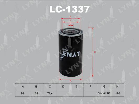 LYNXauto LC-1337 - Eļļas filtrs autodraugiem.lv