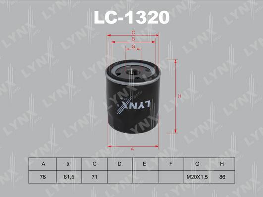 LYNXauto LC-1320 - Eļļas filtrs autodraugiem.lv