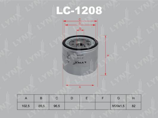LYNXauto LC-1208 - Eļļas filtrs autodraugiem.lv