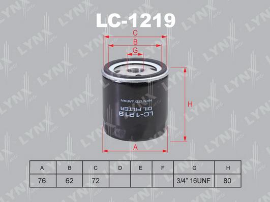 LYNXauto LC-1219 - Eļļas filtrs autodraugiem.lv