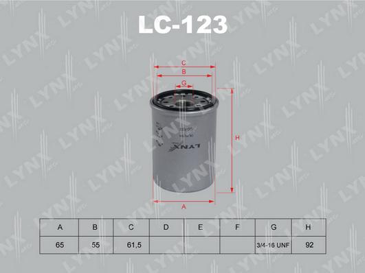 LYNXauto LC-123 - Eļļas filtrs autodraugiem.lv