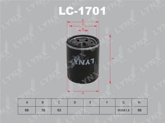 LYNXauto LC-1701 - Eļļas filtrs autodraugiem.lv