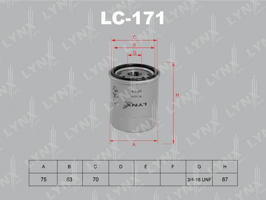 LYNXauto LC-171 - Eļļas filtrs autodraugiem.lv