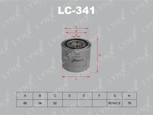 LYNXauto LC-341 - Eļļas filtrs autodraugiem.lv