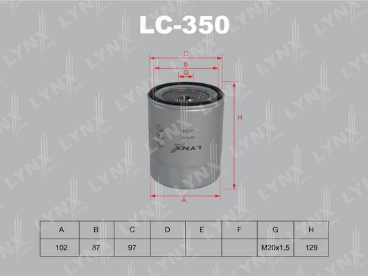 LYNXauto LC-350 - Eļļas filtrs autodraugiem.lv