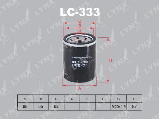 LYNXauto LC-333 - Eļļas filtrs autodraugiem.lv