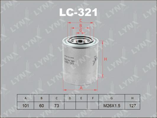 LYNXauto LC-321 - Eļļas filtrs autodraugiem.lv