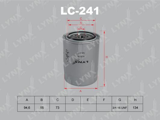 LYNXauto LC-241 - Eļļas filtrs autodraugiem.lv