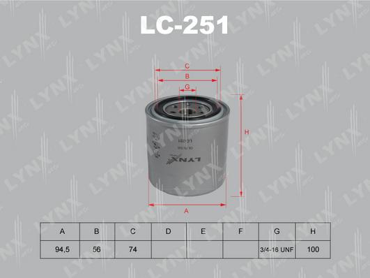 LYNXauto LC-251 - Eļļas filtrs autodraugiem.lv
