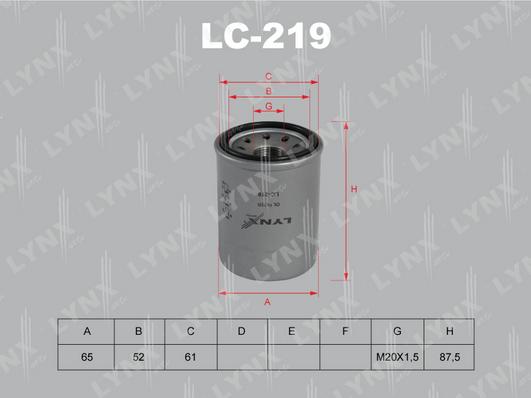 LYNXauto LC-219 - Eļļas filtrs autodraugiem.lv