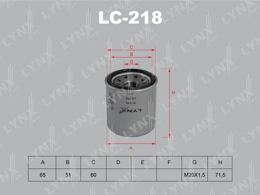 LYNXauto LC-218 - Eļļas filtrs autodraugiem.lv
