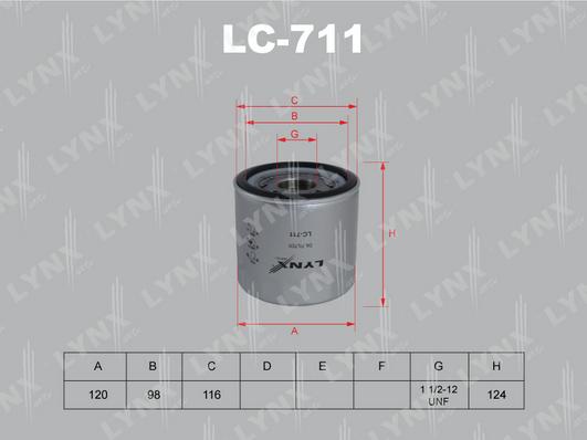 LYNXauto LC-711 - Eļļas filtrs autodraugiem.lv
