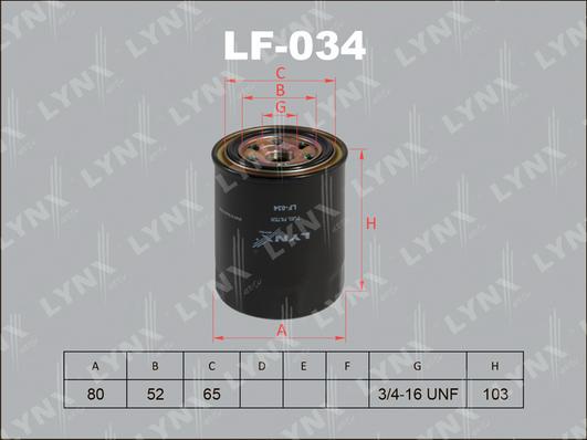 LYNXauto LF-034 - Degvielas filtrs autodraugiem.lv