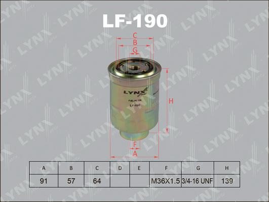 LYNXauto LF-190 - Degvielas filtrs autodraugiem.lv