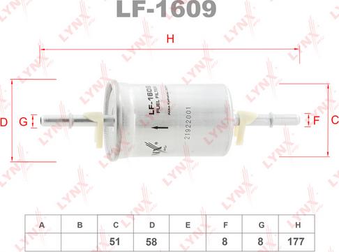 LYNXauto LF-1609 - Degvielas filtrs autodraugiem.lv