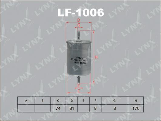 LYNXauto LF-1006 - Degvielas filtrs autodraugiem.lv