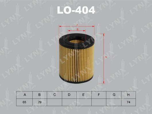 LYNXauto LO-404 - Eļļas filtrs autodraugiem.lv