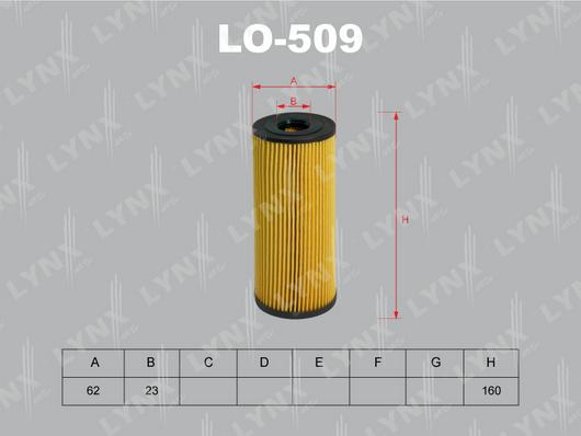LYNXauto LO-509 - Eļļas filtrs autodraugiem.lv