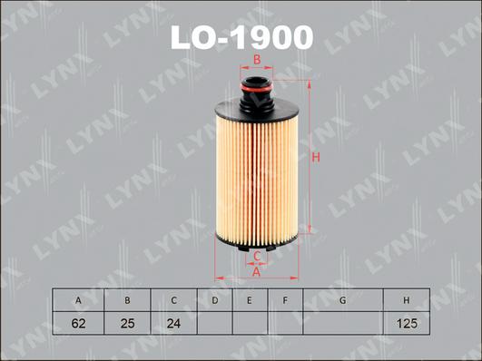 LYNXauto LO-1900 - Eļļas filtrs autodraugiem.lv