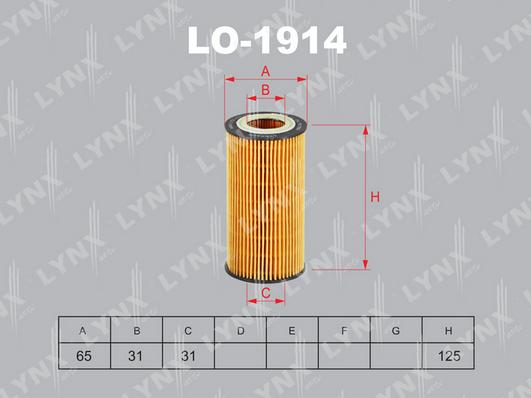LYNXauto LO-1914 - Eļļas filtrs autodraugiem.lv