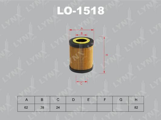 LYNXauto LO-1518 - Eļļas filtrs autodraugiem.lv