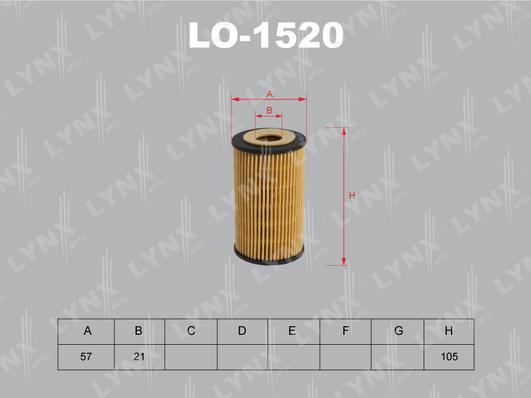 LYNXauto LO-1520 - Eļļas filtrs autodraugiem.lv