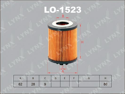 LYNXauto LO-1523 - Eļļas filtrs autodraugiem.lv