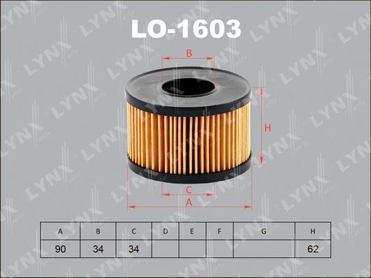 LYNXauto LO-1603 - Eļļas filtrs autodraugiem.lv