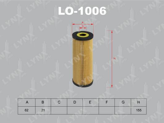 LYNXauto LO-1006 - Eļļas filtrs autodraugiem.lv